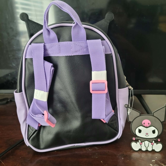 Cute Character Kids Backpack - Black and Purple - Picture 3 of 5